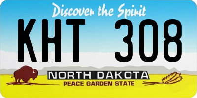 ND license plate KHT308