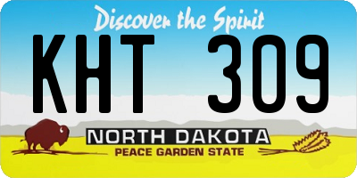 ND license plate KHT309