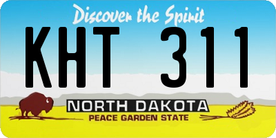 ND license plate KHT311