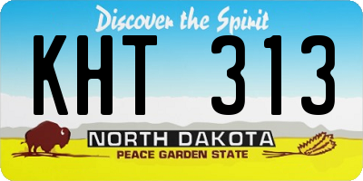 ND license plate KHT313