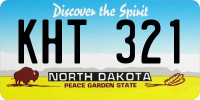 ND license plate KHT321