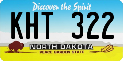 ND license plate KHT322