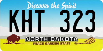 ND license plate KHT323