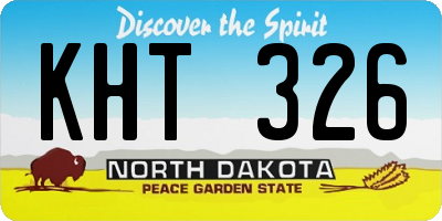 ND license plate KHT326