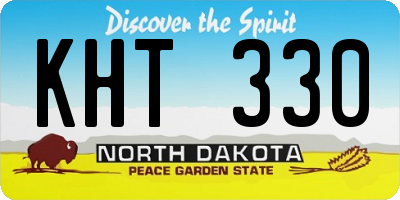 ND license plate KHT330
