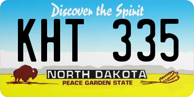 ND license plate KHT335