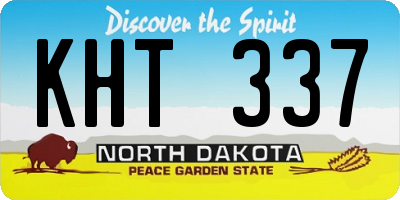 ND license plate KHT337