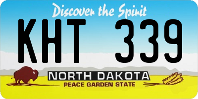 ND license plate KHT339