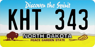 ND license plate KHT343