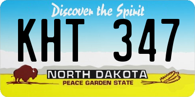 ND license plate KHT347