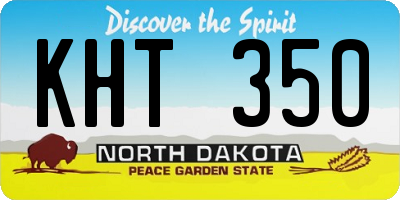 ND license plate KHT350