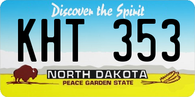 ND license plate KHT353