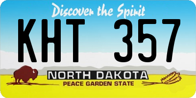 ND license plate KHT357