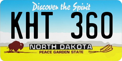 ND license plate KHT360