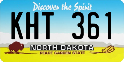 ND license plate KHT361