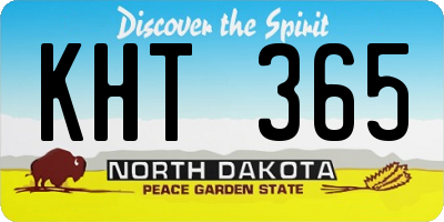ND license plate KHT365