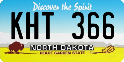 ND license plate KHT366