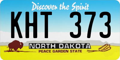 ND license plate KHT373