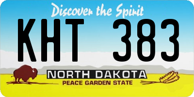 ND license plate KHT383