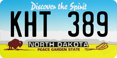 ND license plate KHT389