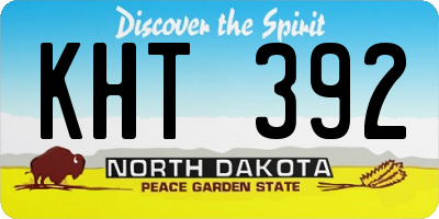 ND license plate KHT392