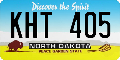 ND license plate KHT405