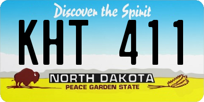 ND license plate KHT411