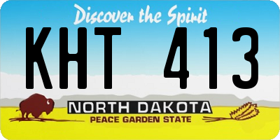 ND license plate KHT413