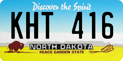 ND license plate KHT416