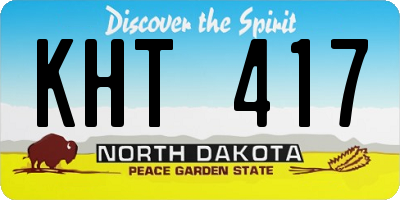 ND license plate KHT417