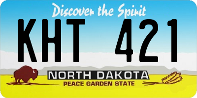 ND license plate KHT421
