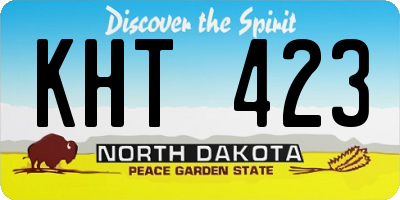 ND license plate KHT423