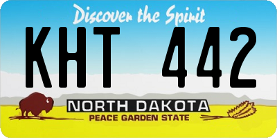 ND license plate KHT442