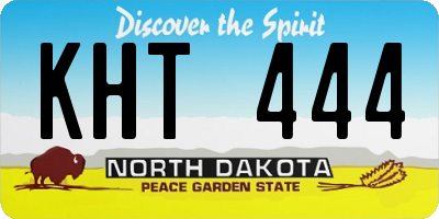 ND license plate KHT444