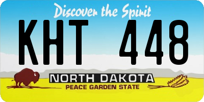 ND license plate KHT448