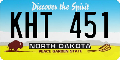 ND license plate KHT451
