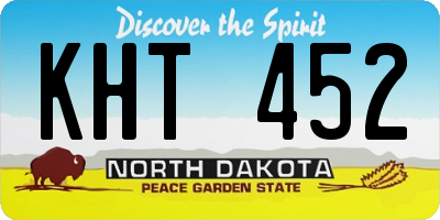 ND license plate KHT452
