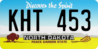 ND license plate KHT453