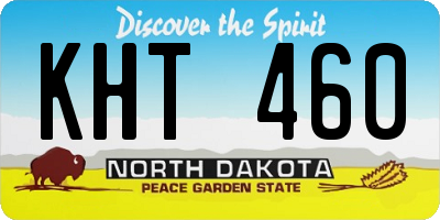 ND license plate KHT460