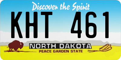 ND license plate KHT461