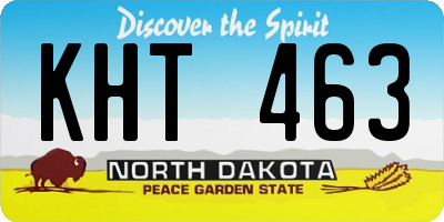 ND license plate KHT463