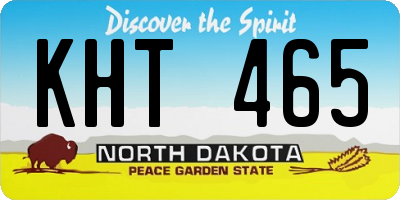ND license plate KHT465