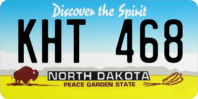 ND license plate KHT468