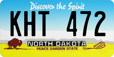 ND license plate KHT472