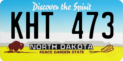 ND license plate KHT473