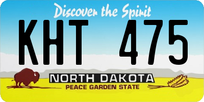 ND license plate KHT475