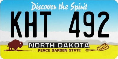 ND license plate KHT492