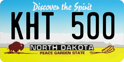 ND license plate KHT500