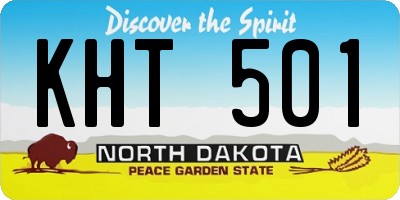 ND license plate KHT501