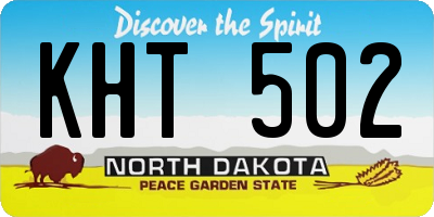 ND license plate KHT502